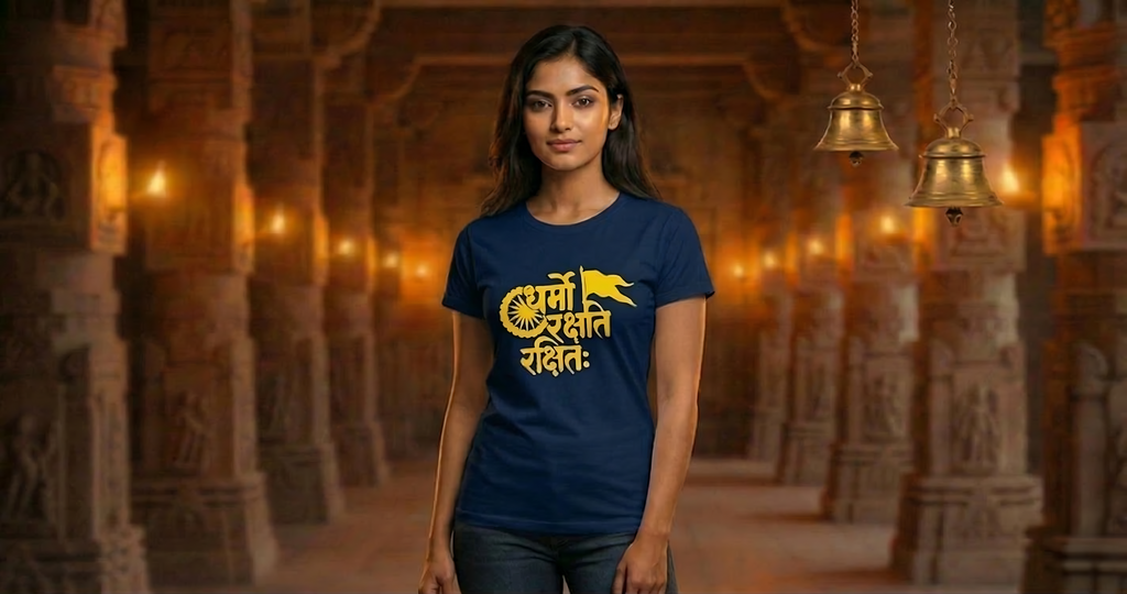 ‘Dharmo Rakshati Rakshitah’ Unisex T-Shirt - Navy