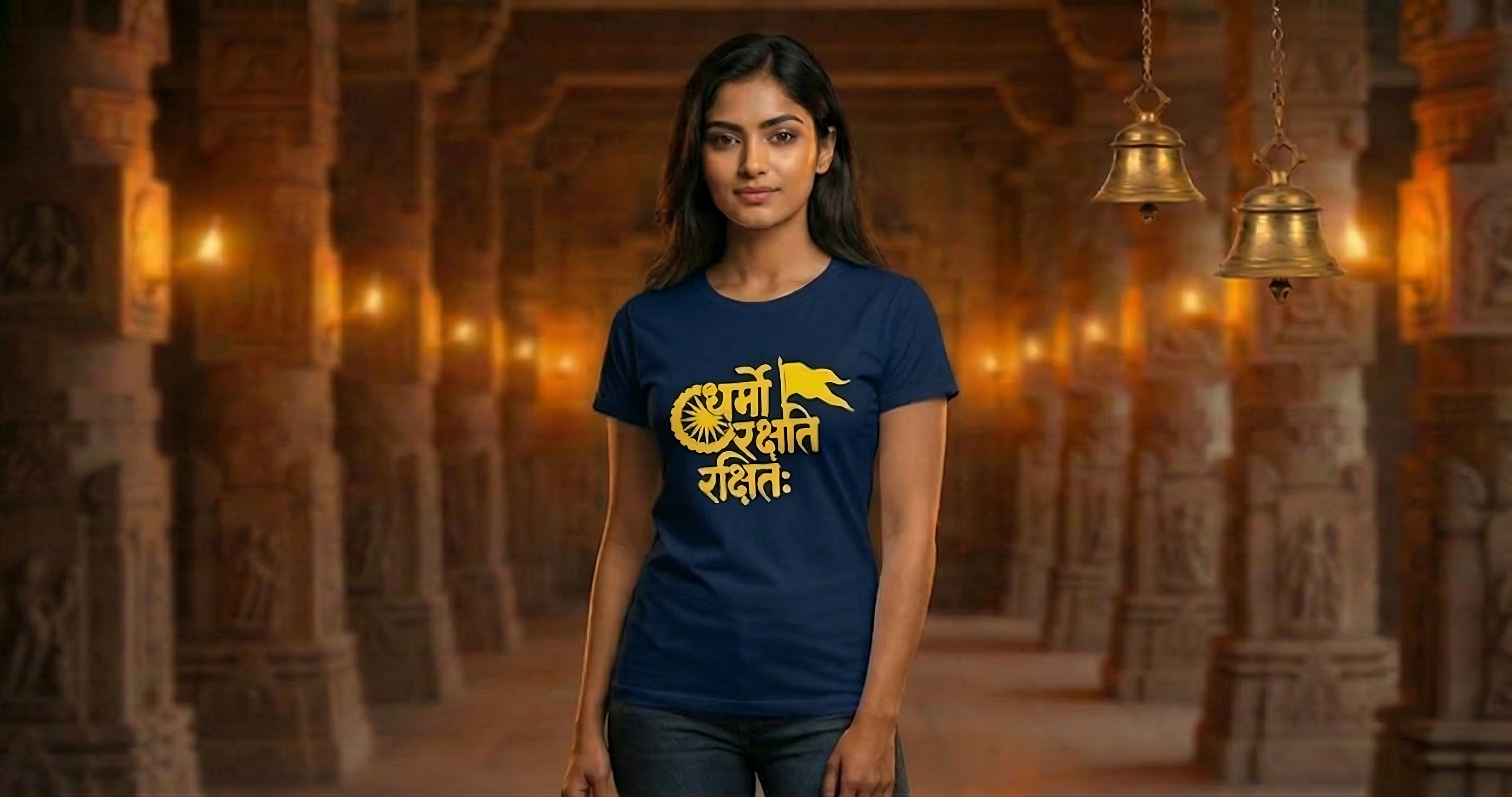 ‘Dharmo Rakshati Rakshitah’ Unisex T-Shirt - Navy