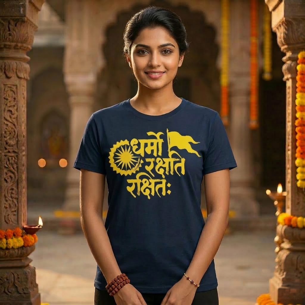‘Dharmo Rakshati Rakshitah’ Unisex T-Shirt - Navy