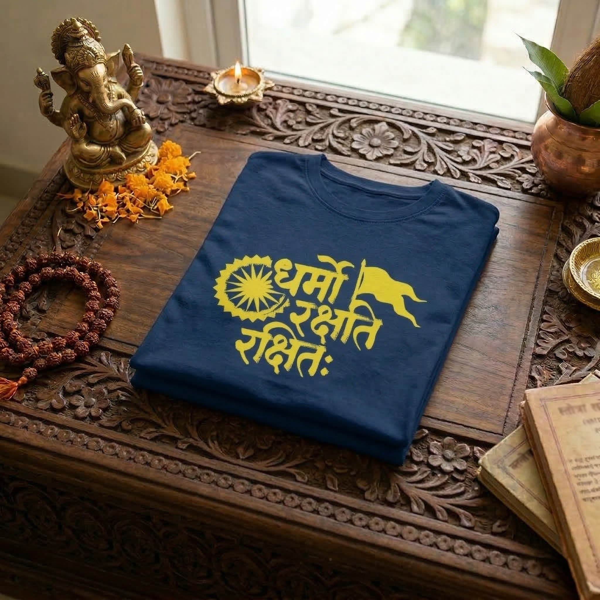 ‘Dharmo Rakshati Rakshitah’ Unisex T-Shirt - Navy