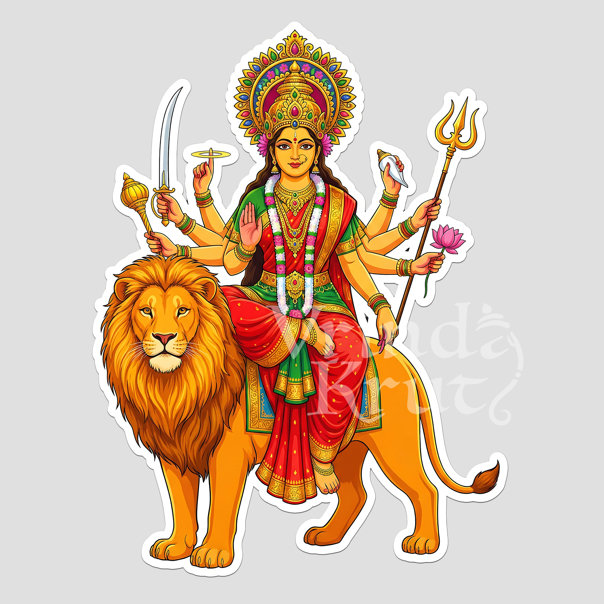 Durga Maa Sticker for Laptop, Mobile and Collection