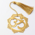 Om Symbol - Metal Bookmark with Golden Thread and Tassel