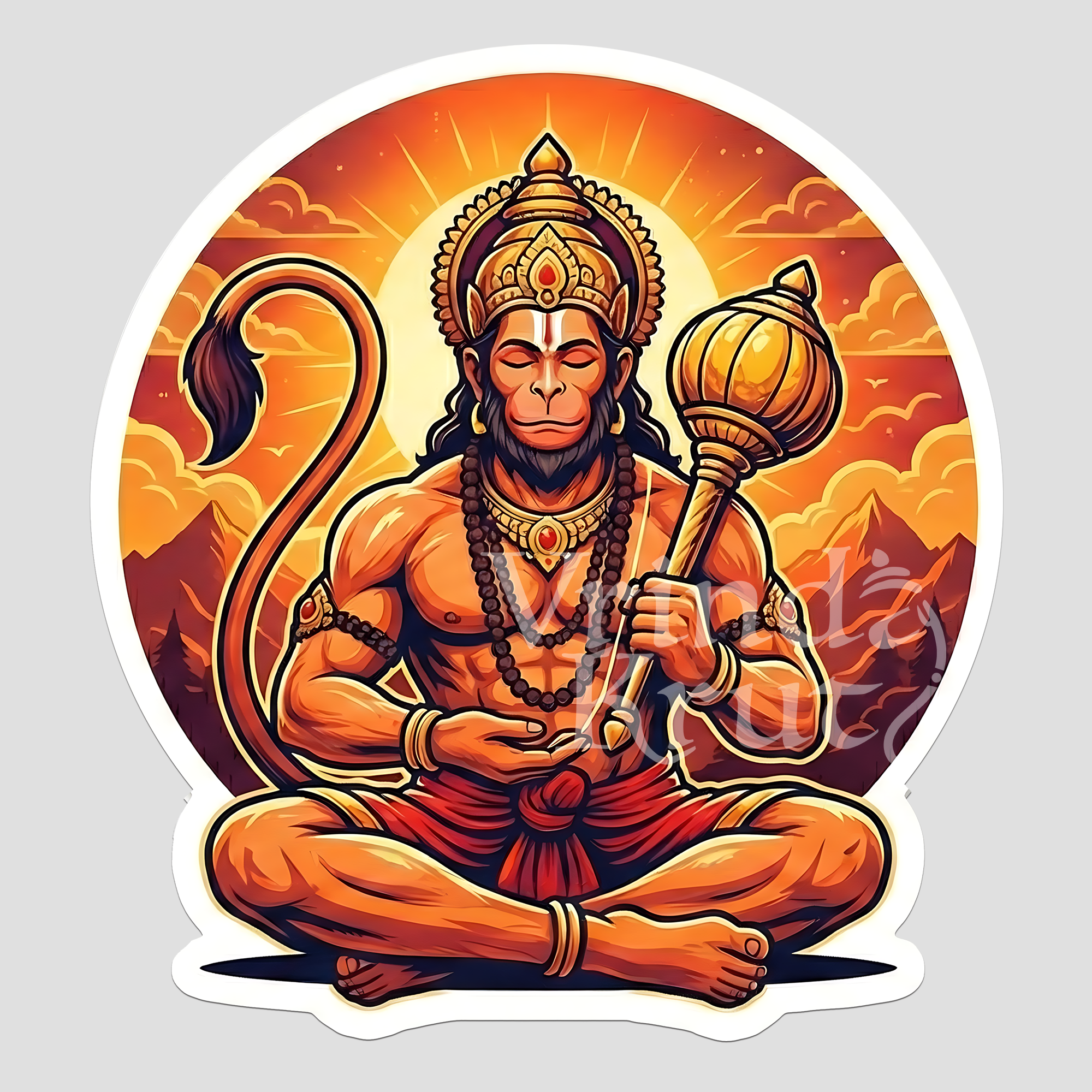 Hanuman Sticker for Laptop, Mobile and Collection