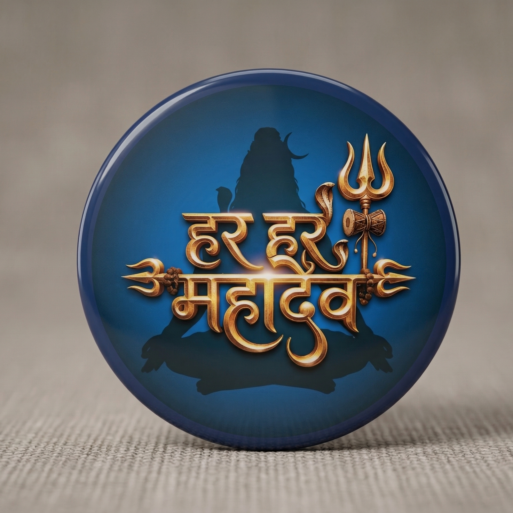 Har Har Mahadev Pin Badge and Fridge Magnet