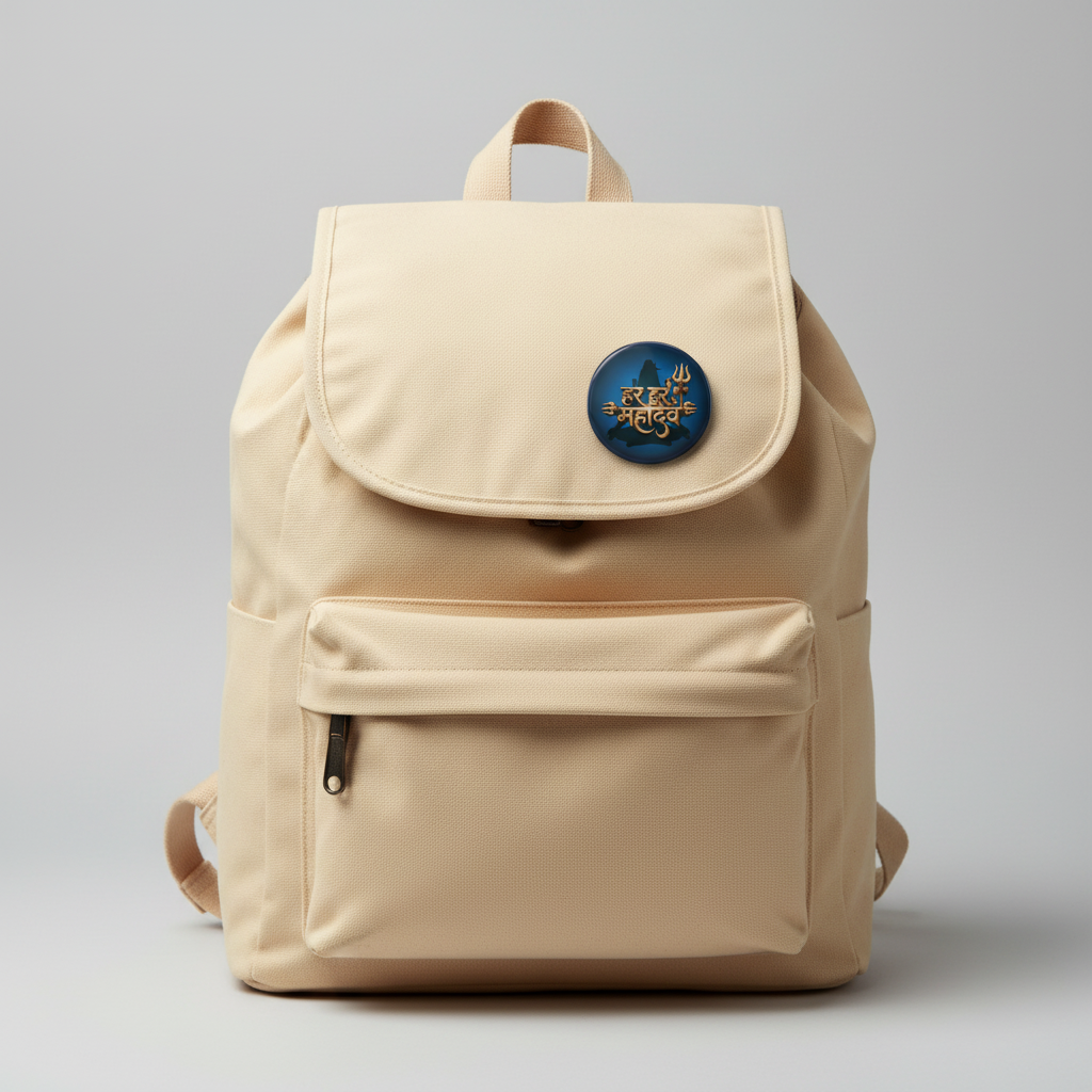 Har Har Mahadev Pin Badge and Fridge Magnet