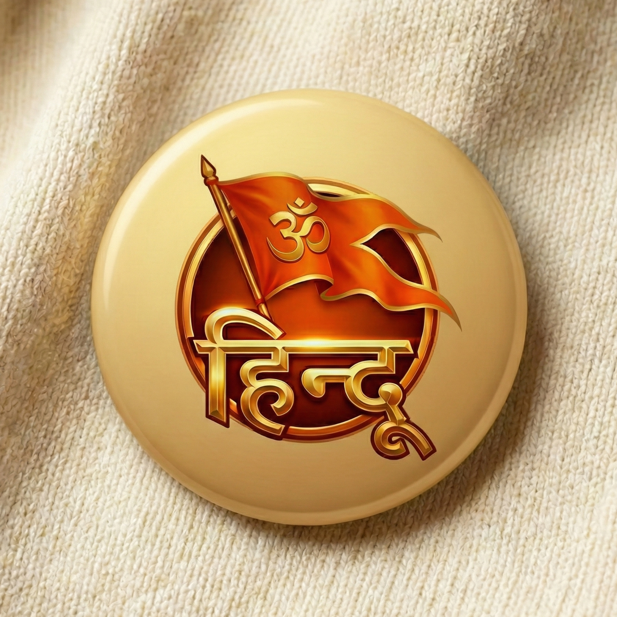 Hindu Name and Symbols Pin Badge & Fridge Magnet