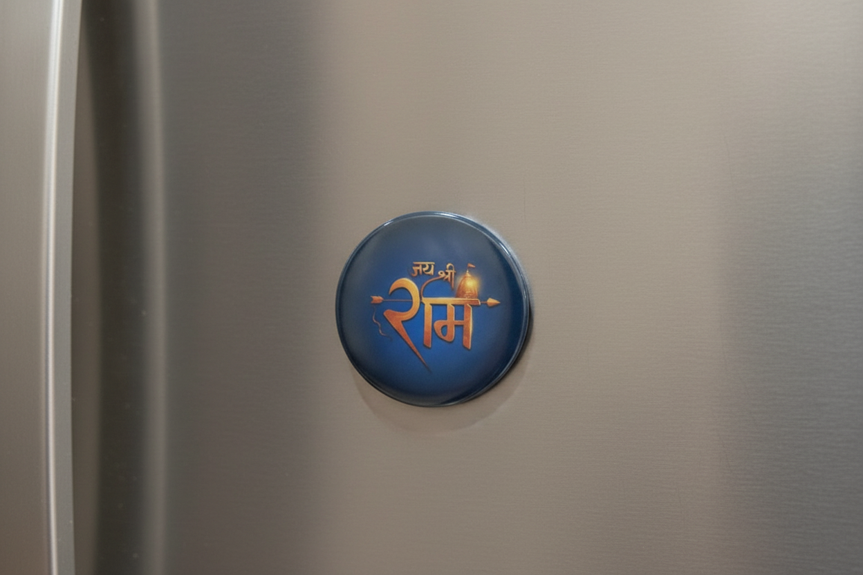 Jai Shree Ram Pin Badge and Fridge Magnet
