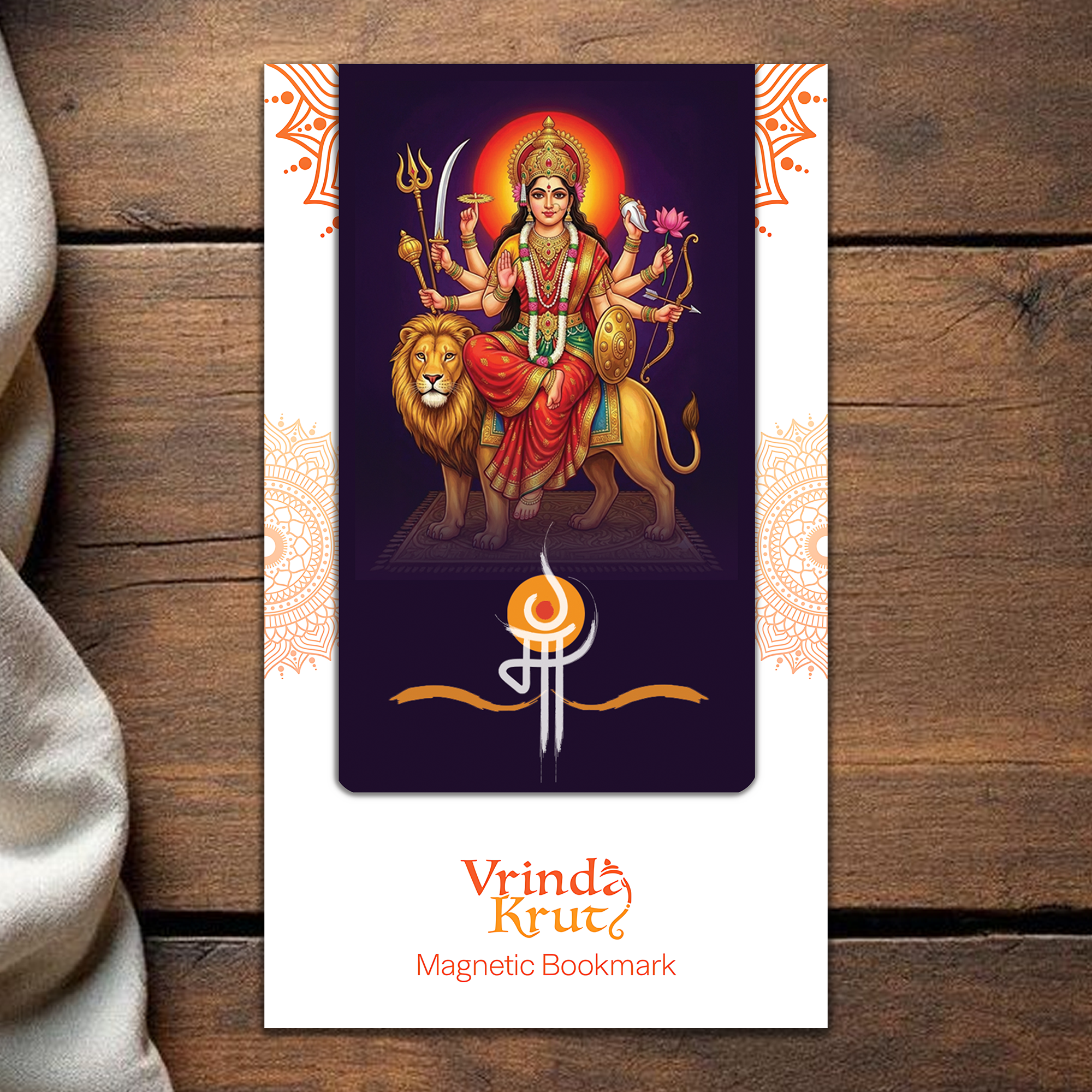 Maa Durga Magnetic Bookmark with Mantra and Stuti