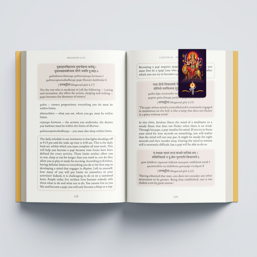 Maa Durga Magnetic Bookmark with Mantra and Stuti