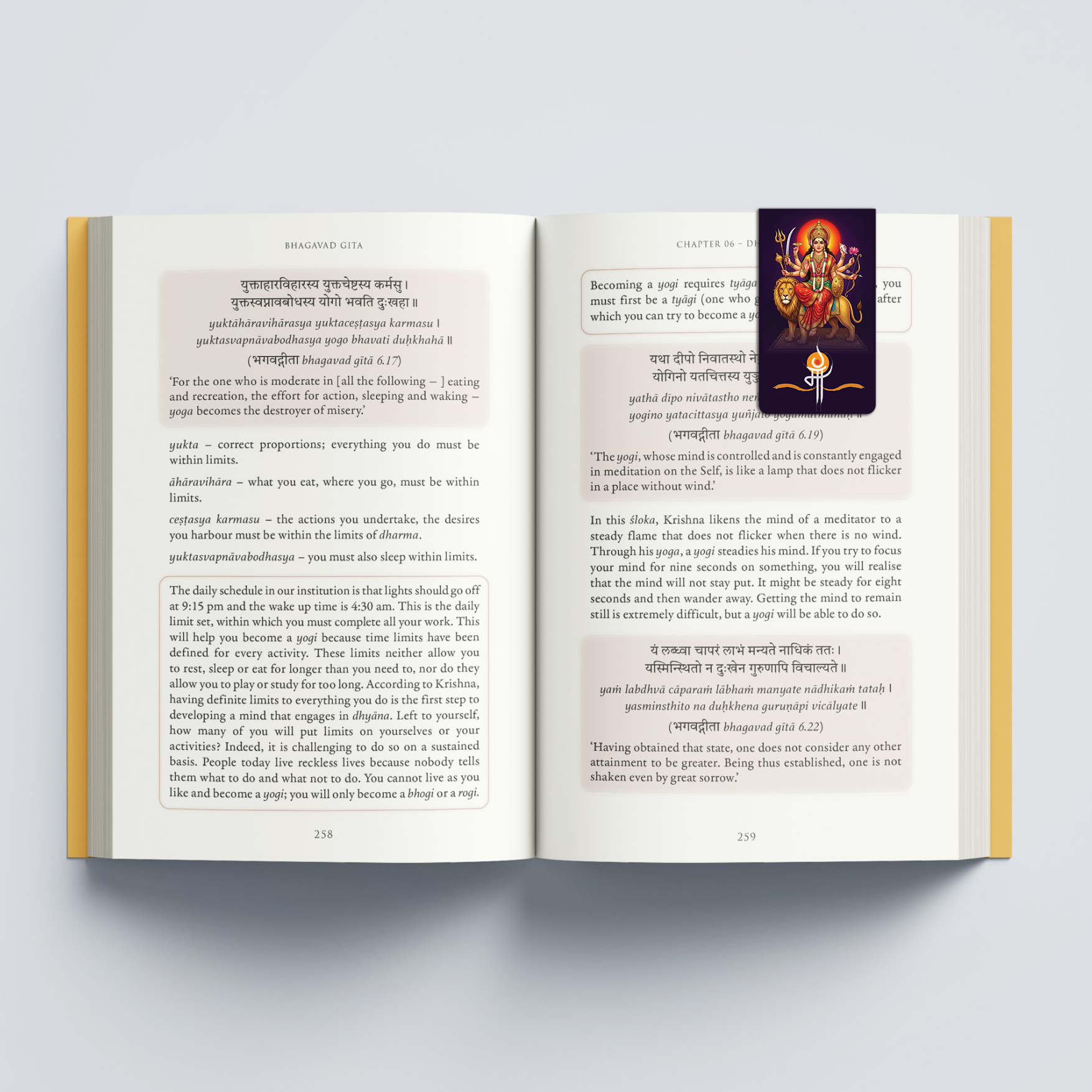 Maa Durga Magnetic Bookmark with Mantra and Stuti