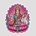 Saraswati Maa Sticker for Laptop, Mobile and Collection
