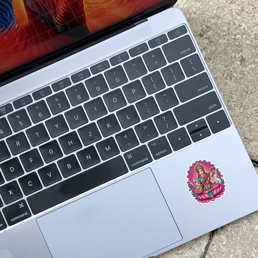 Saraswati Maa Sticker for Laptop, Mobile and Collection