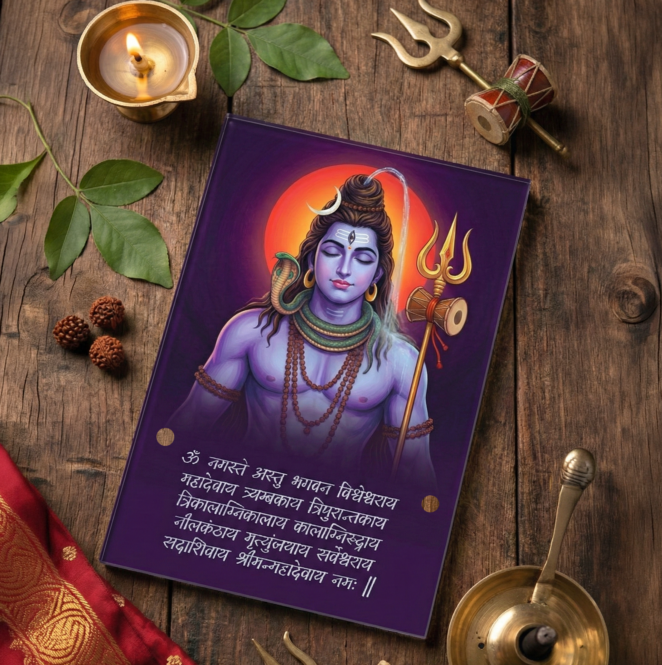 Shiva (Mahadev) Acrylic Photo Frame with Golden Standoff