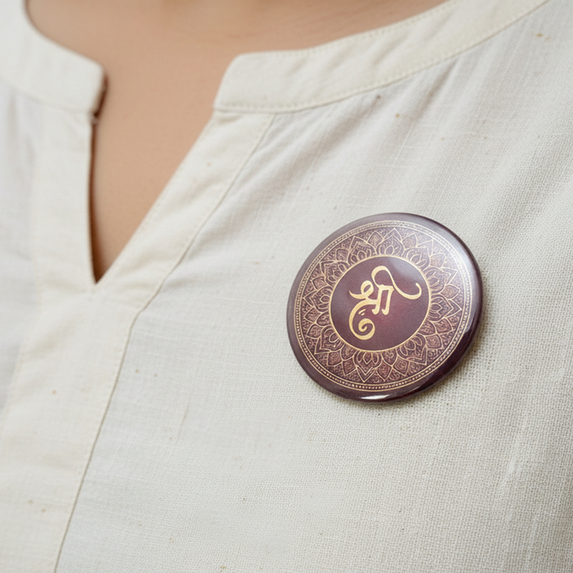 Shree Ganesh Pin Badge and Fridge Magnet