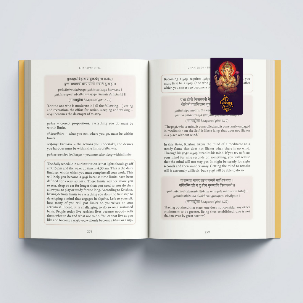 Shri Ganesh Divine Magnetic Bookmark with Chant and Mantra
