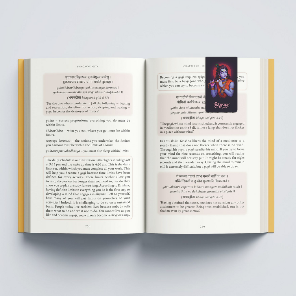 Divine Shri Krishna Magnetic Bookmark with Mantra and Sloka
