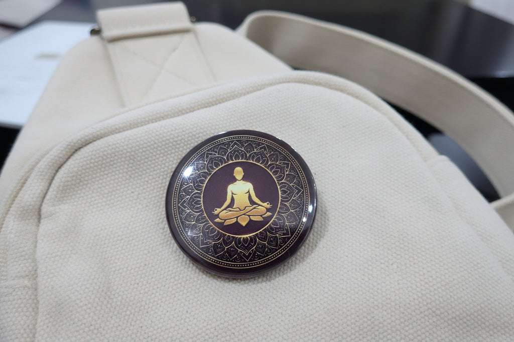 Yogi and Chakras Pin Badge and Fridge Magnet