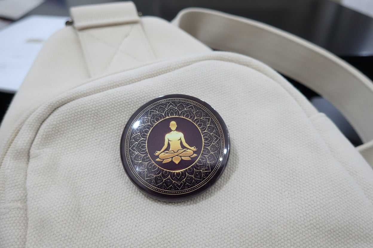 Yogi and Chakras Pin Badge and Fridge Magnet
