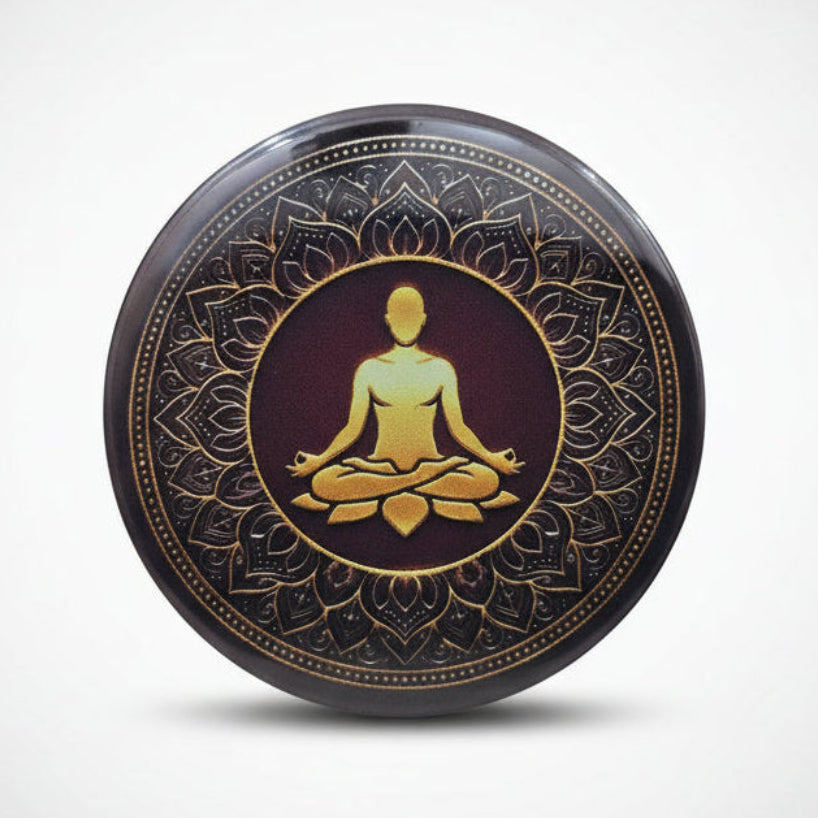 Yogi and Chakras Pin Badge and Fridge Magnet