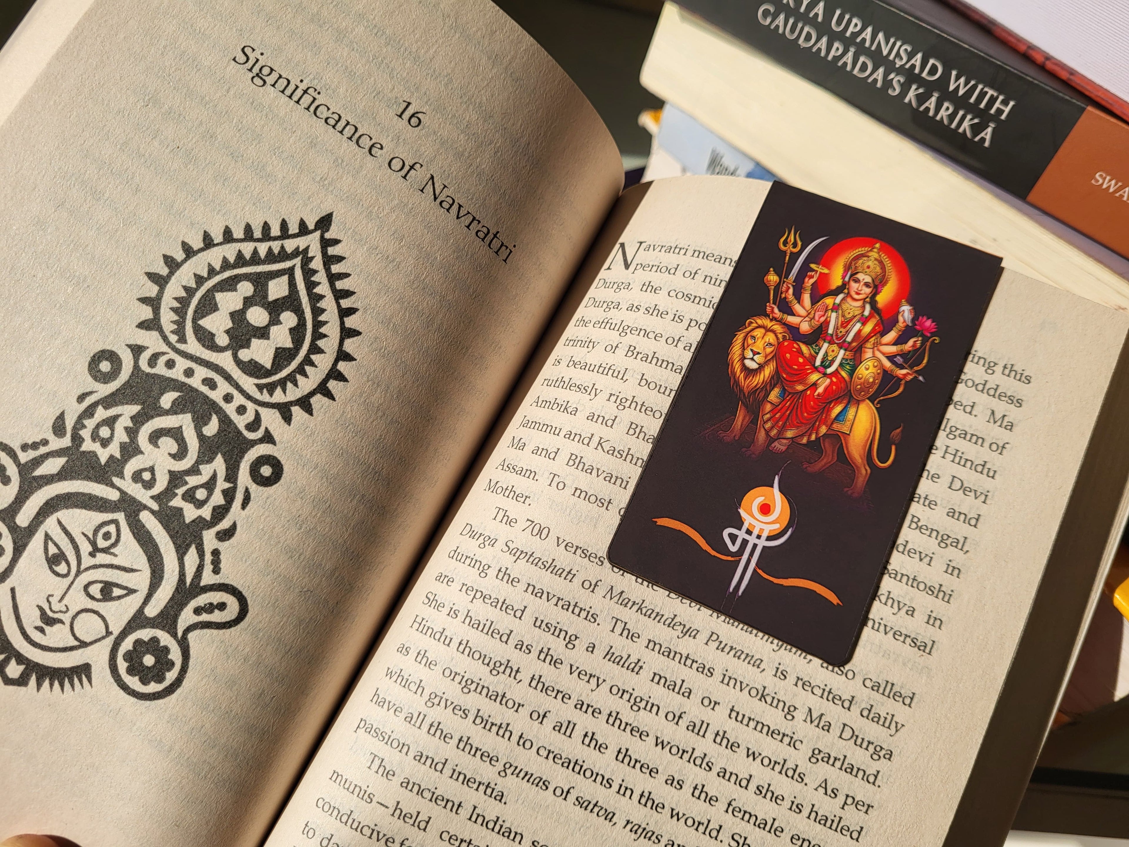 Maa Durga Magnetic Bookmark with Mantra and Stuti