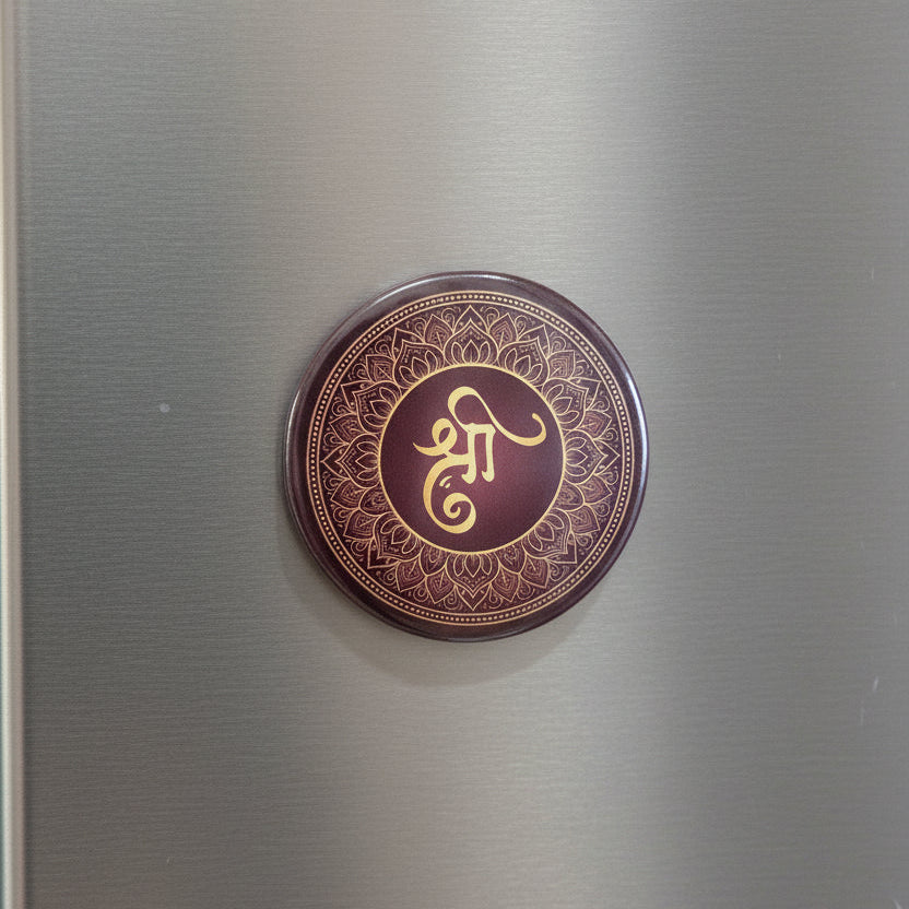 Shree Ganesh Pin Badge and Fridge Magnet