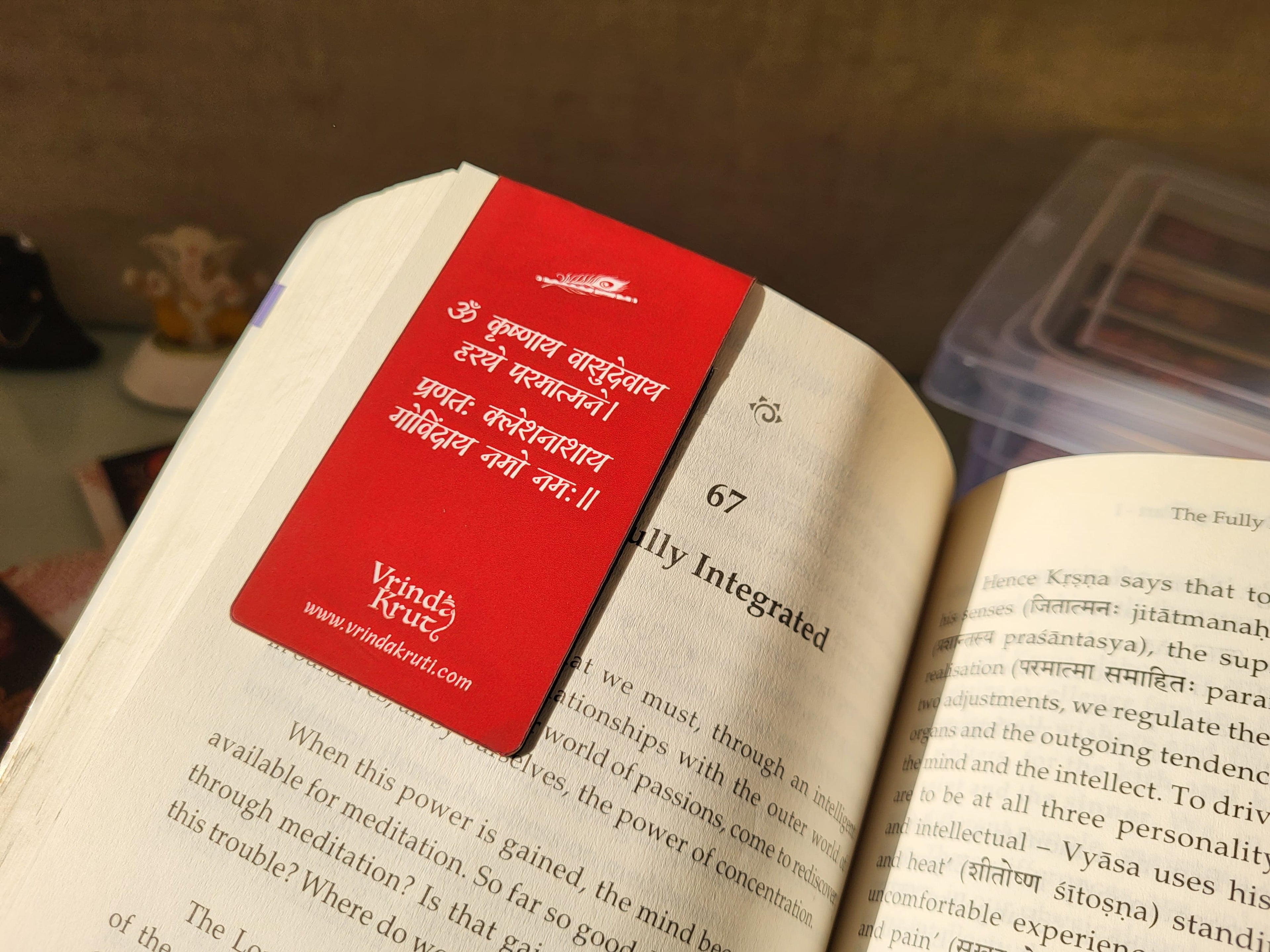 Divine Shri Krishna Magnetic Bookmark with Mantra and Sloka