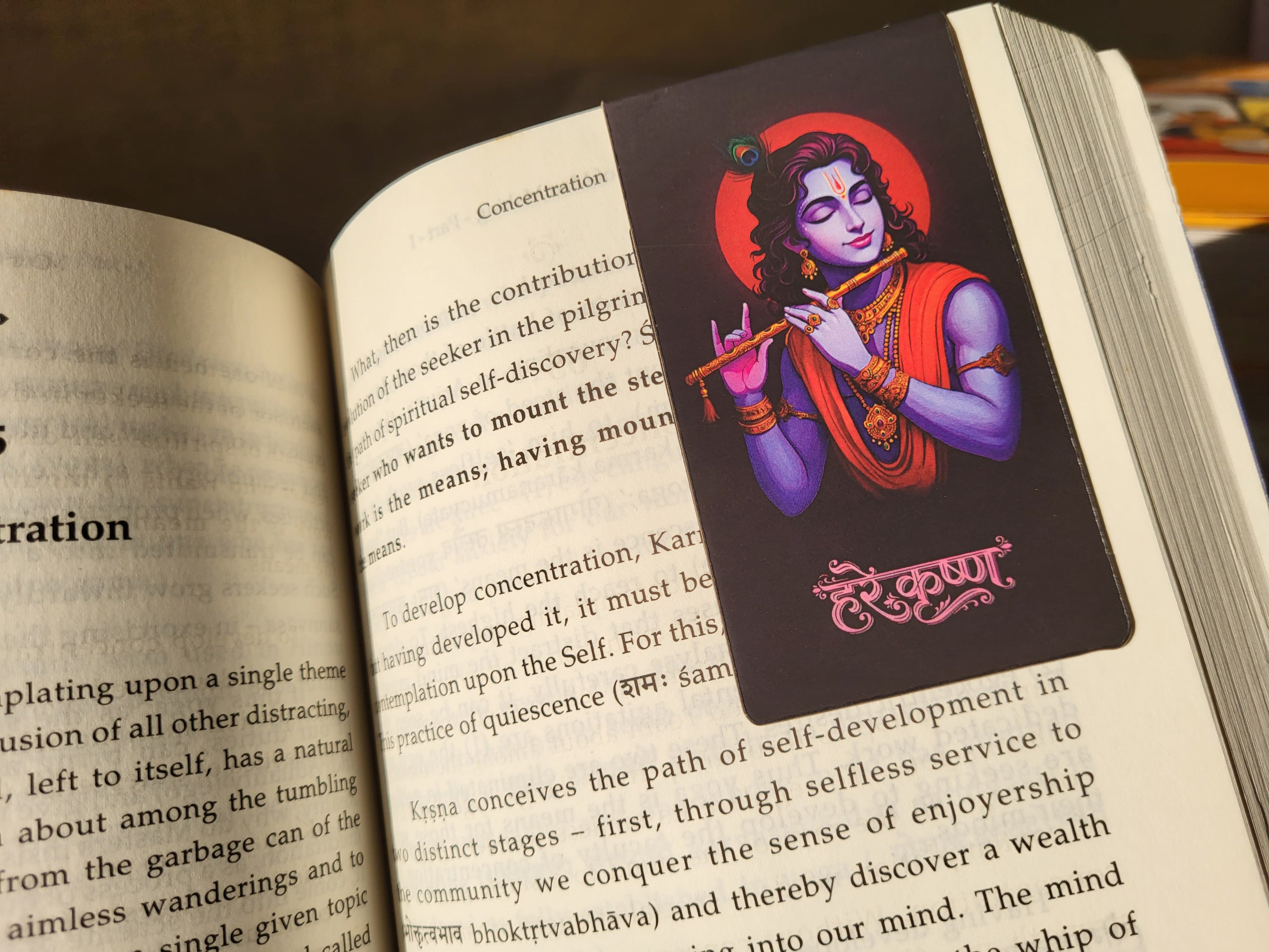 Divine Shri Krishna Magnetic Bookmark with Mantra and Sloka