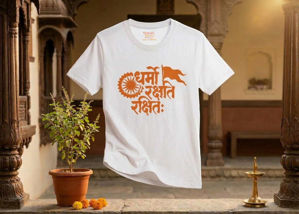 ‘Dharmo Rakshati Rakshitah’ Unisex T-Shirt - White