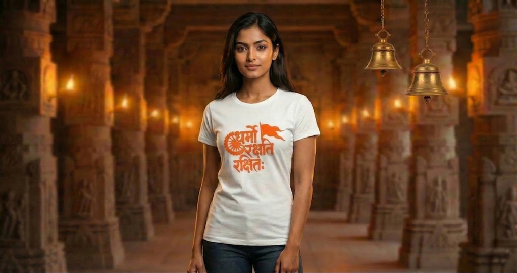 ‘Dharmo Rakshati Rakshitah’ Unisex T-Shirt - White