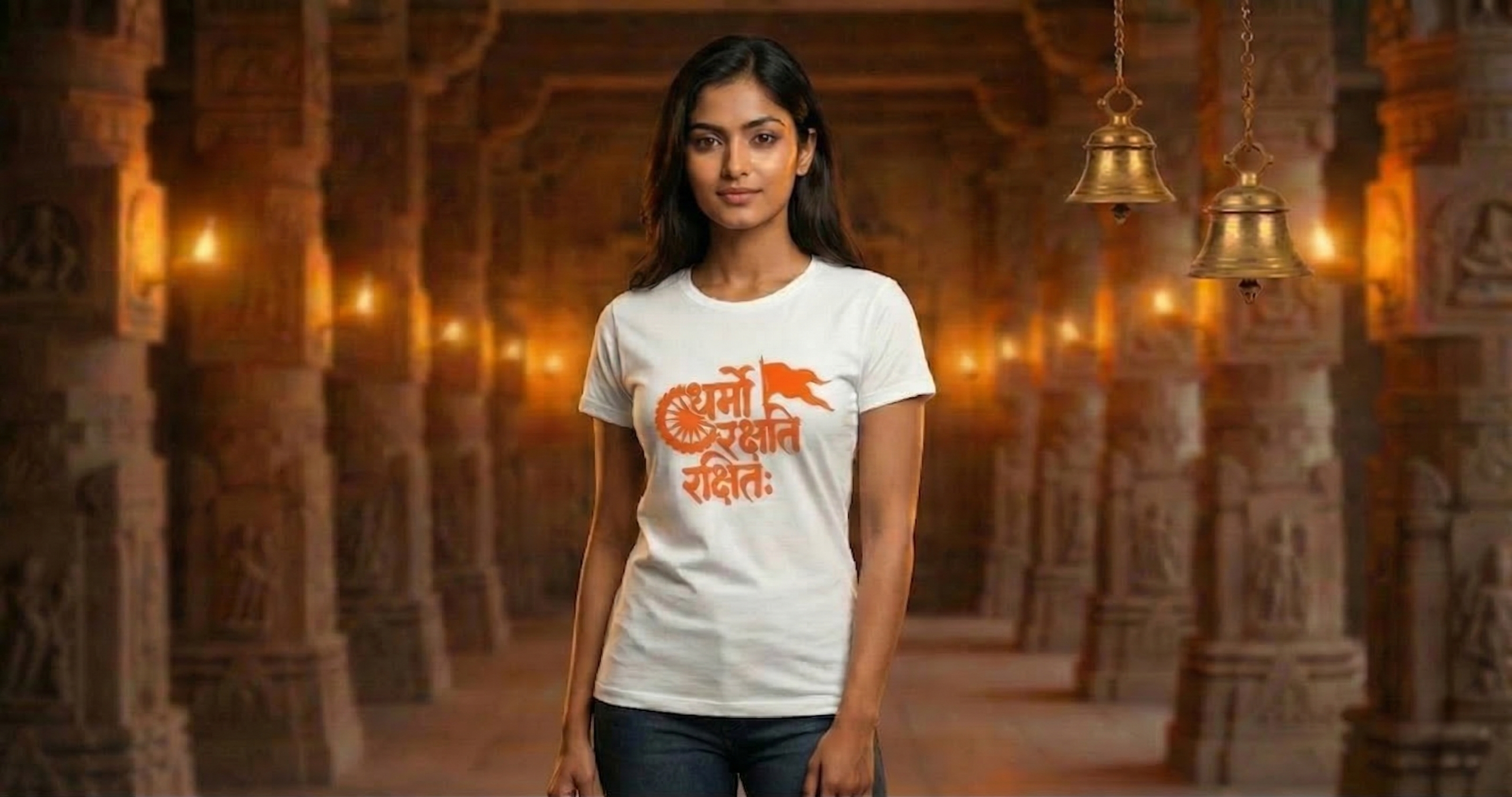 ‘Dharmo Rakshati Rakshitah’ Unisex T-Shirt - White