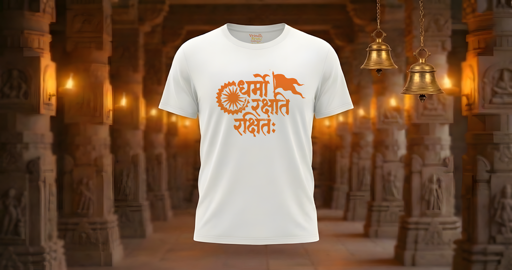 ‘Dharmo Rakshati Rakshitah’ Unisex T-Shirt - White