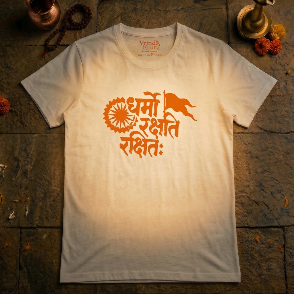‘Dharmo Rakshati Rakshitah’ Unisex T-Shirt - White